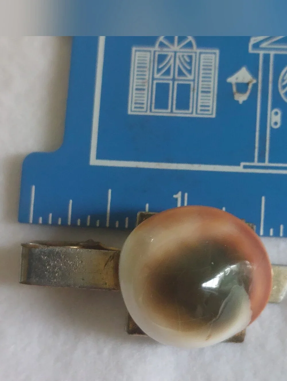 Vintage Anson Mid-Century Modernist Eye Tie Clip Cabochon Estate Men's Jewelry